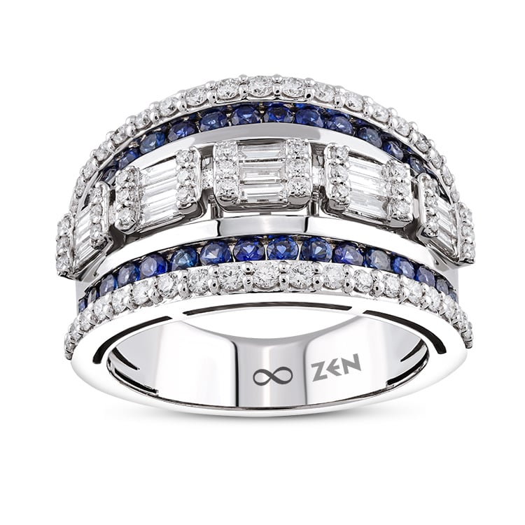 Пръстен с Диаманти и Сапфир