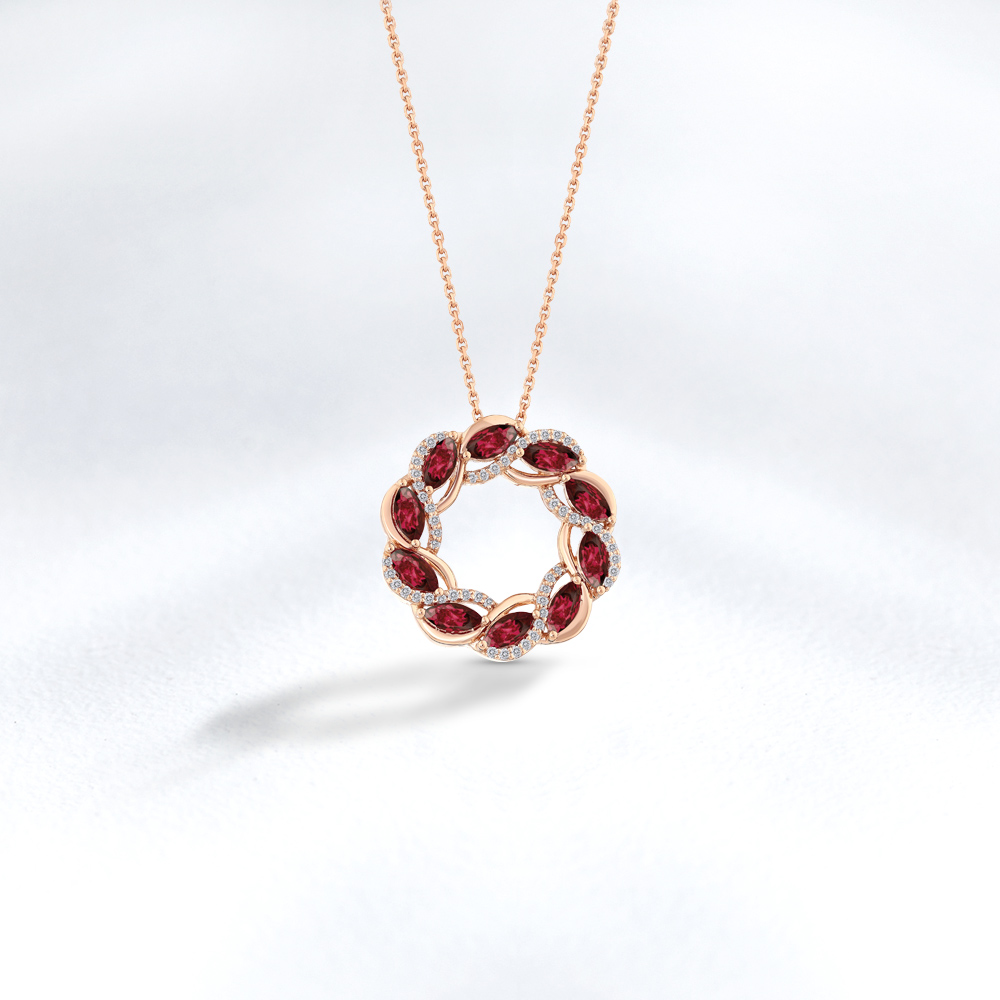 Диамантено Колие с Рубин