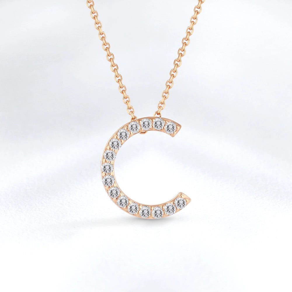 Letter C Diamond Necklace