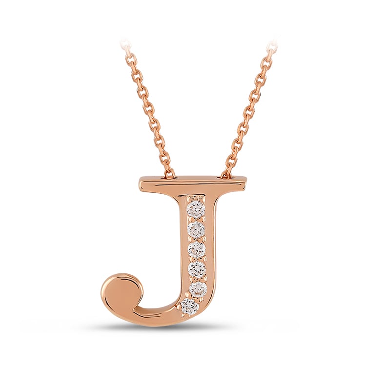 Letter J Diamond Necklace