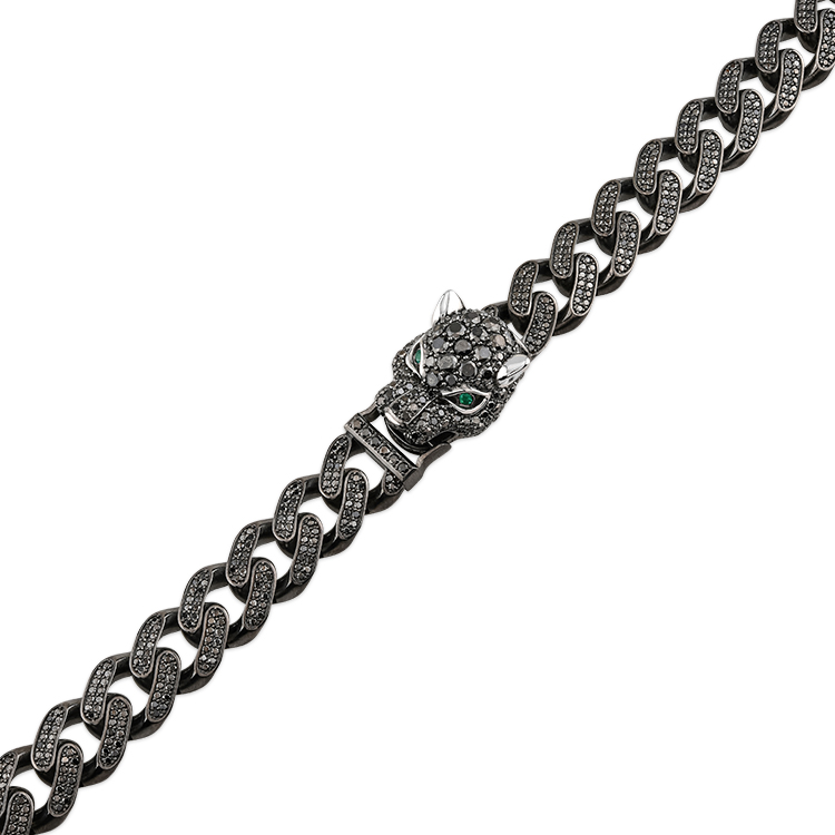 Men Silver Diamond Bracelet