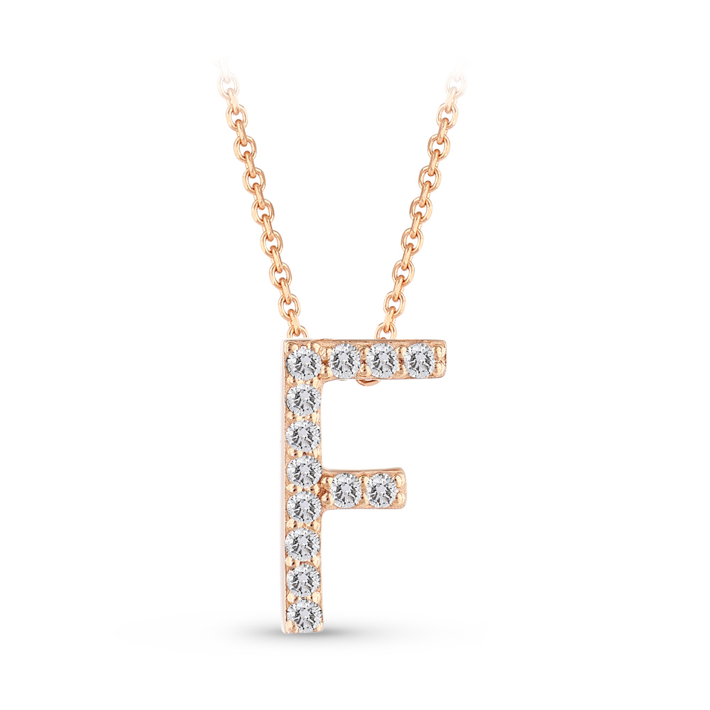 Letter F Diamond Necklace