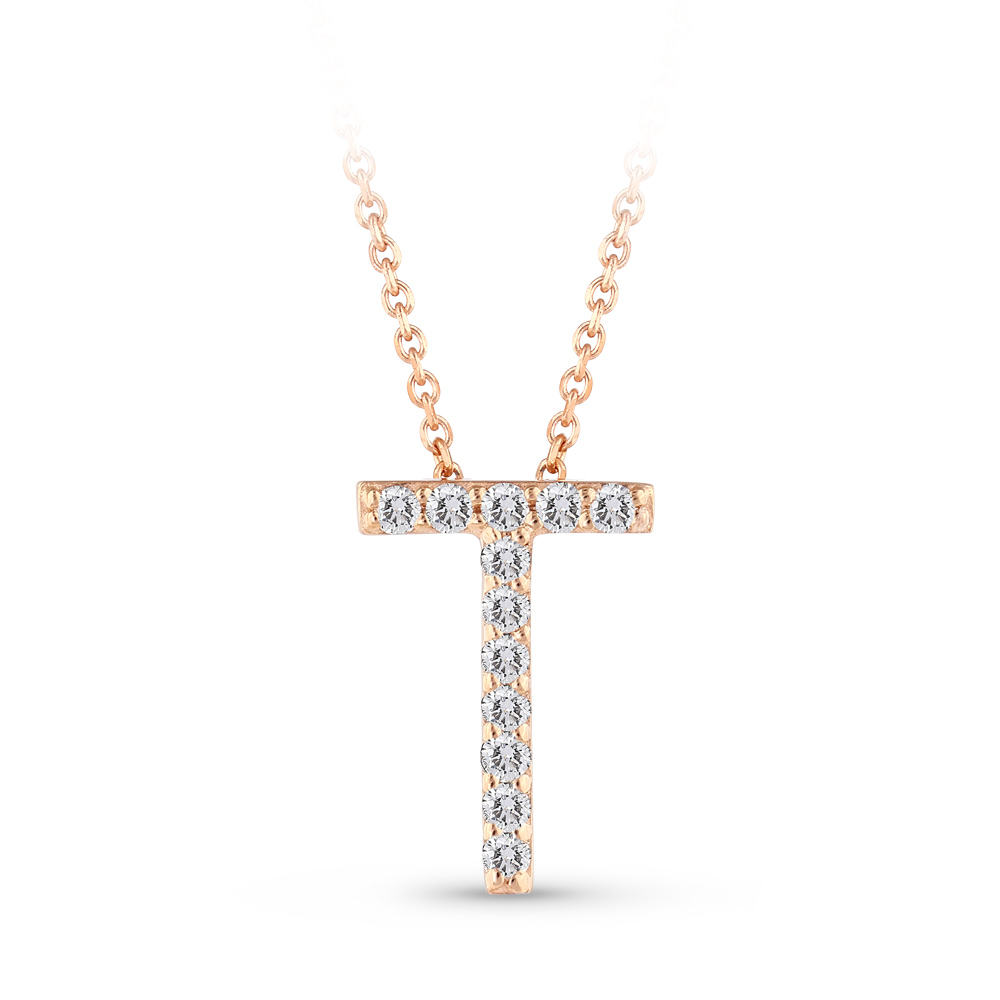 Letter T Diamond Necklace
