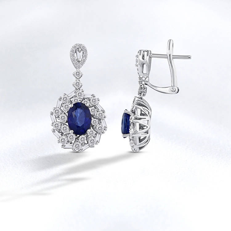 Sapphire Diamond Earring