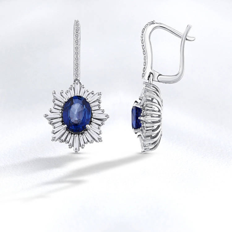 Sapphire Diamond Earring