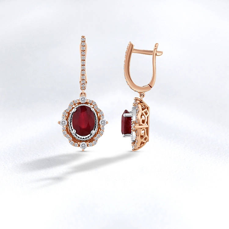 Ruby Diamond Earring