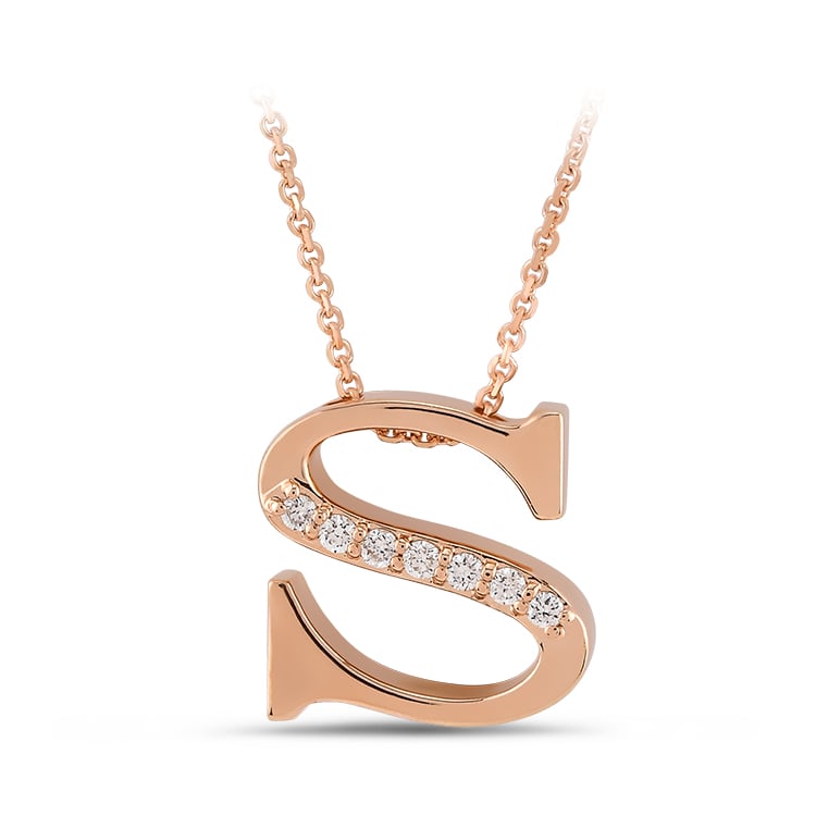 Letter S Diamond Necklace