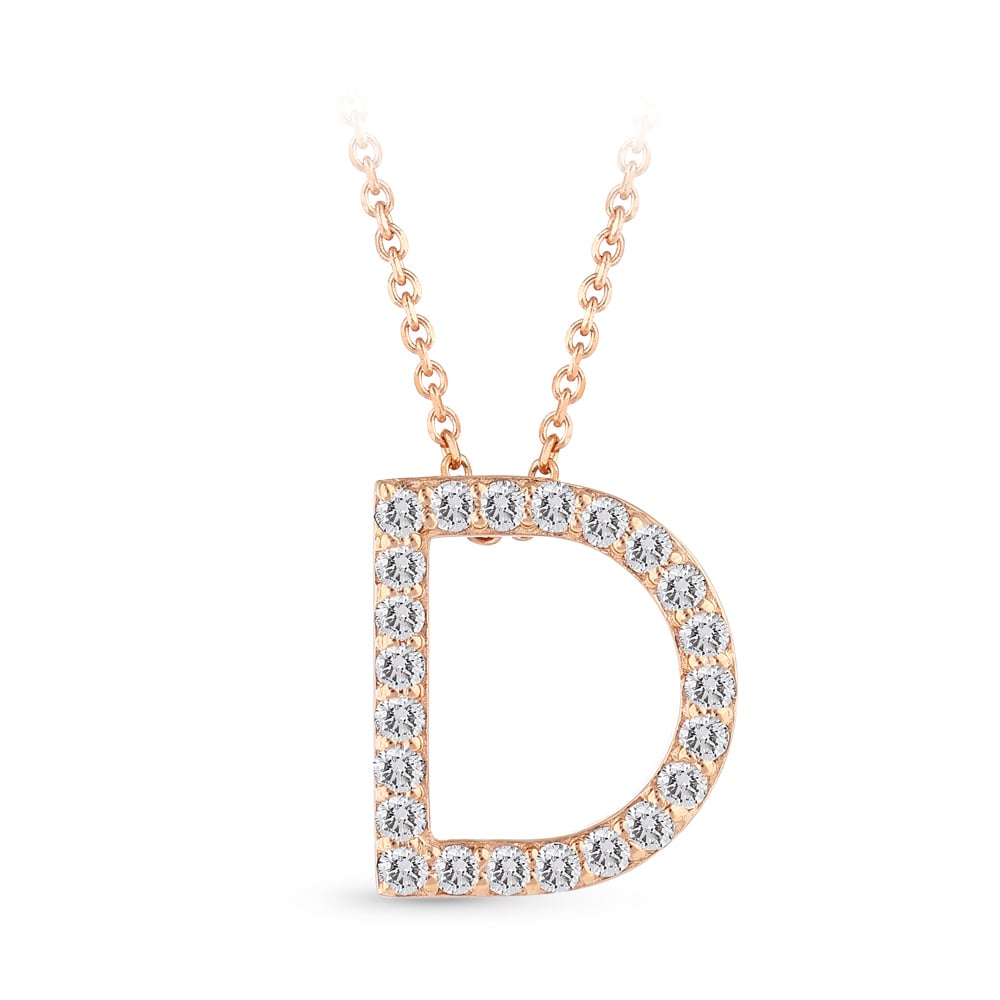 Letter D Diamond Necklace