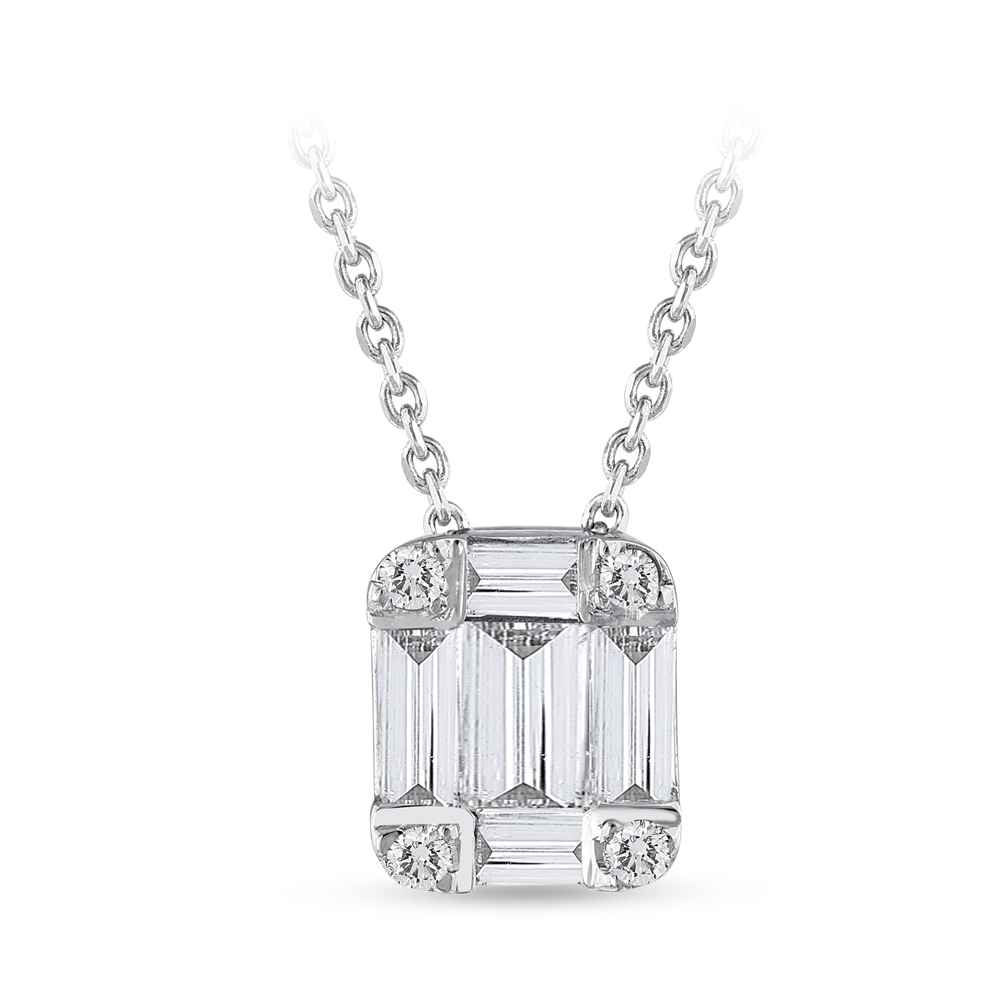 Колие с Диаманти Багети