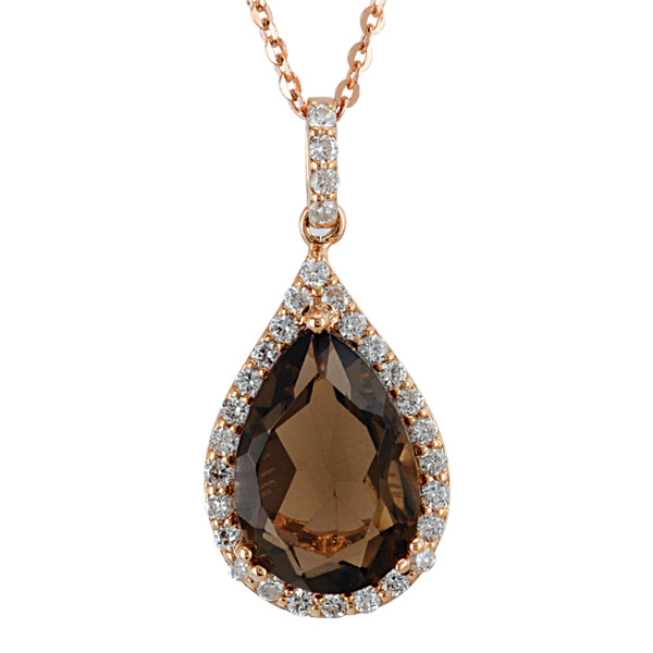 Диамантено Колие с Опушен Кварц   