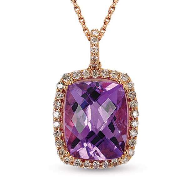 Amethyst Diamond Necklace