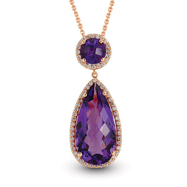 Amethyst Diamond Necklace