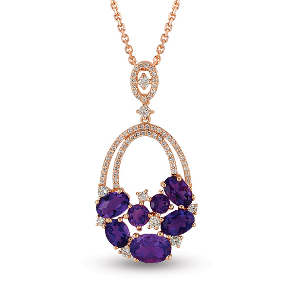 Amethyst Diamond Necklace