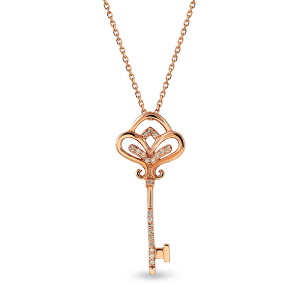 Lucky Charm Key Diamond Necklace