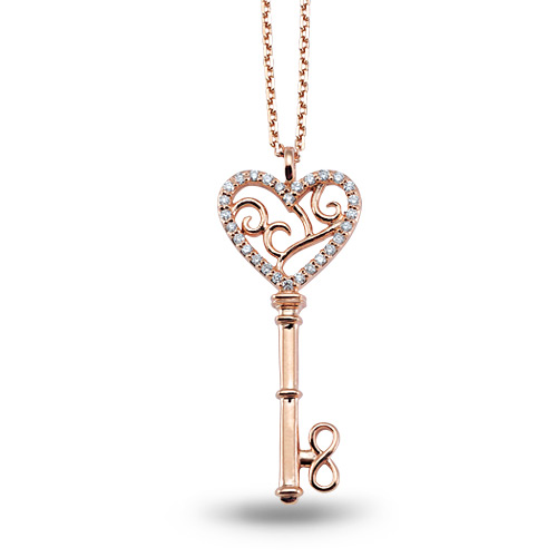 Lucky Charm Key Diamond Necklace