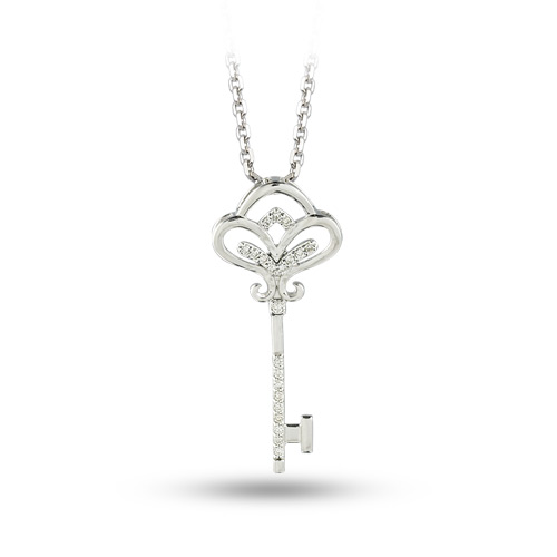 Lucky Charm Key Diamond Necklace