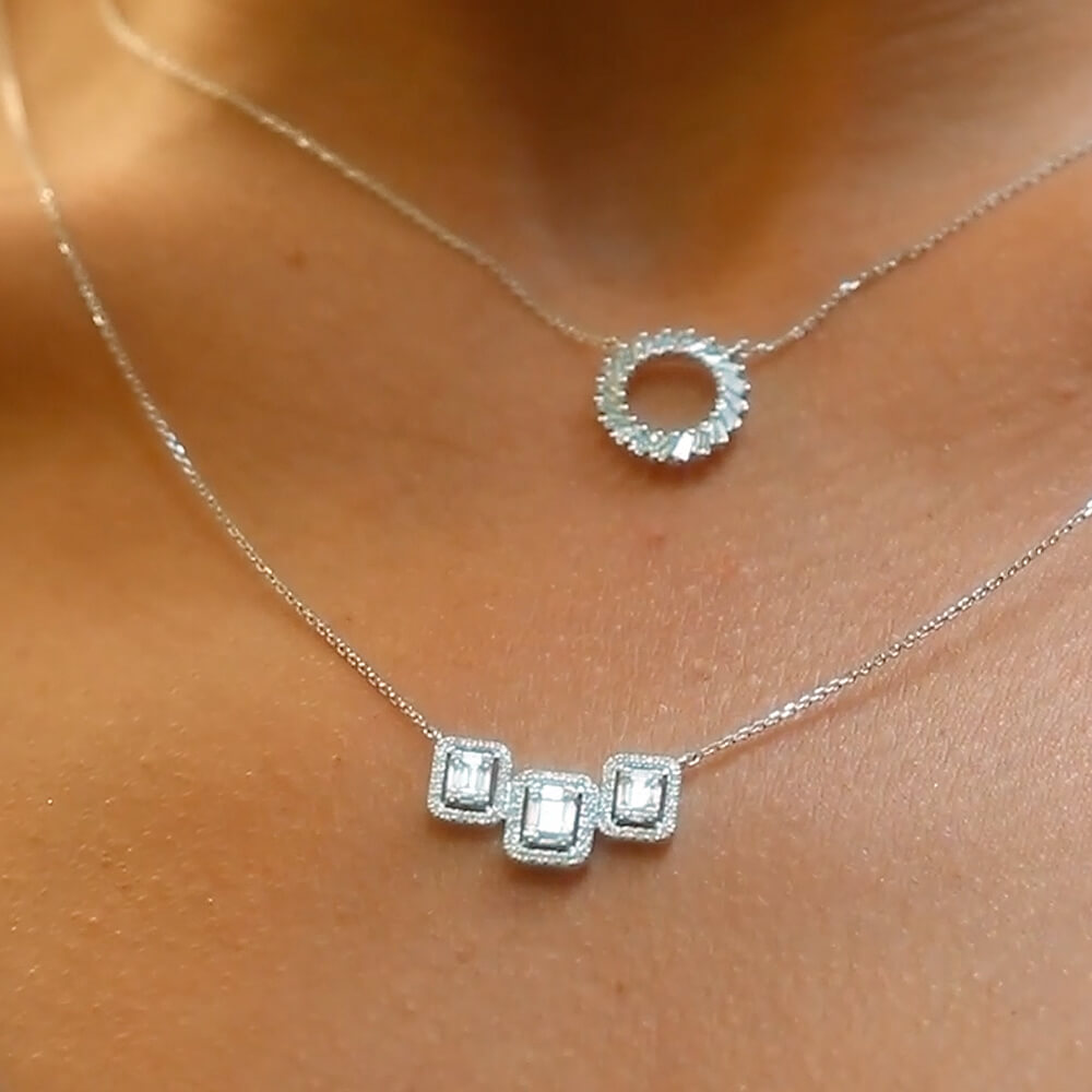 Baguette Diamond Necklace