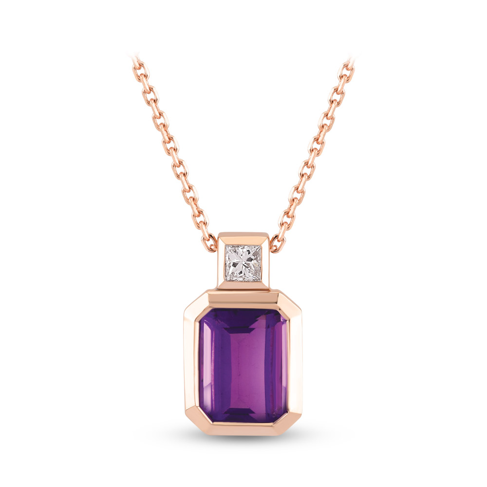 Amethyst Diamond Necklace