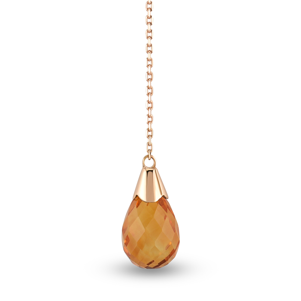 Love Drops Diamond Citrine Necklace