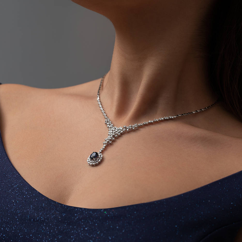 Sapphire Diamond Necklace