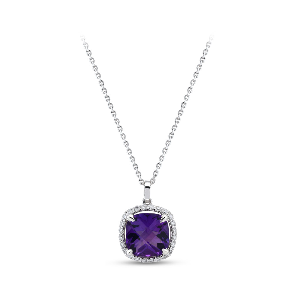 Amethyst Diamond Necklace