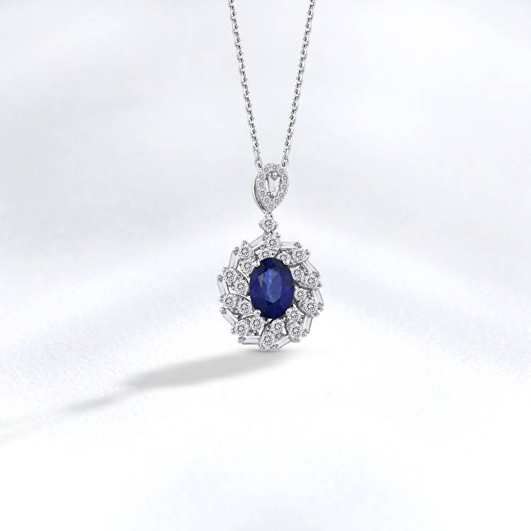 Sapphire Diamond Necklace