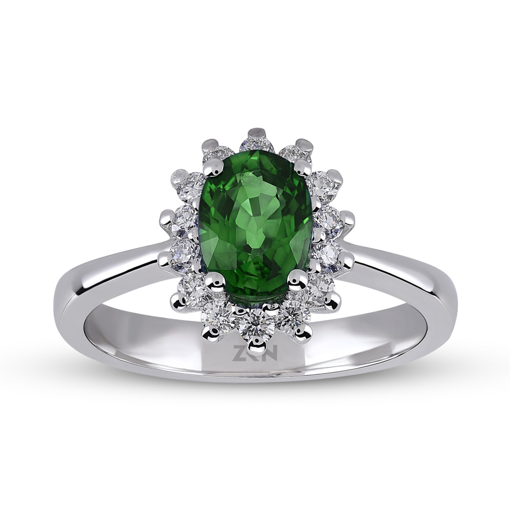 Диамантен Пръстен с Изумруд  - Смарагд