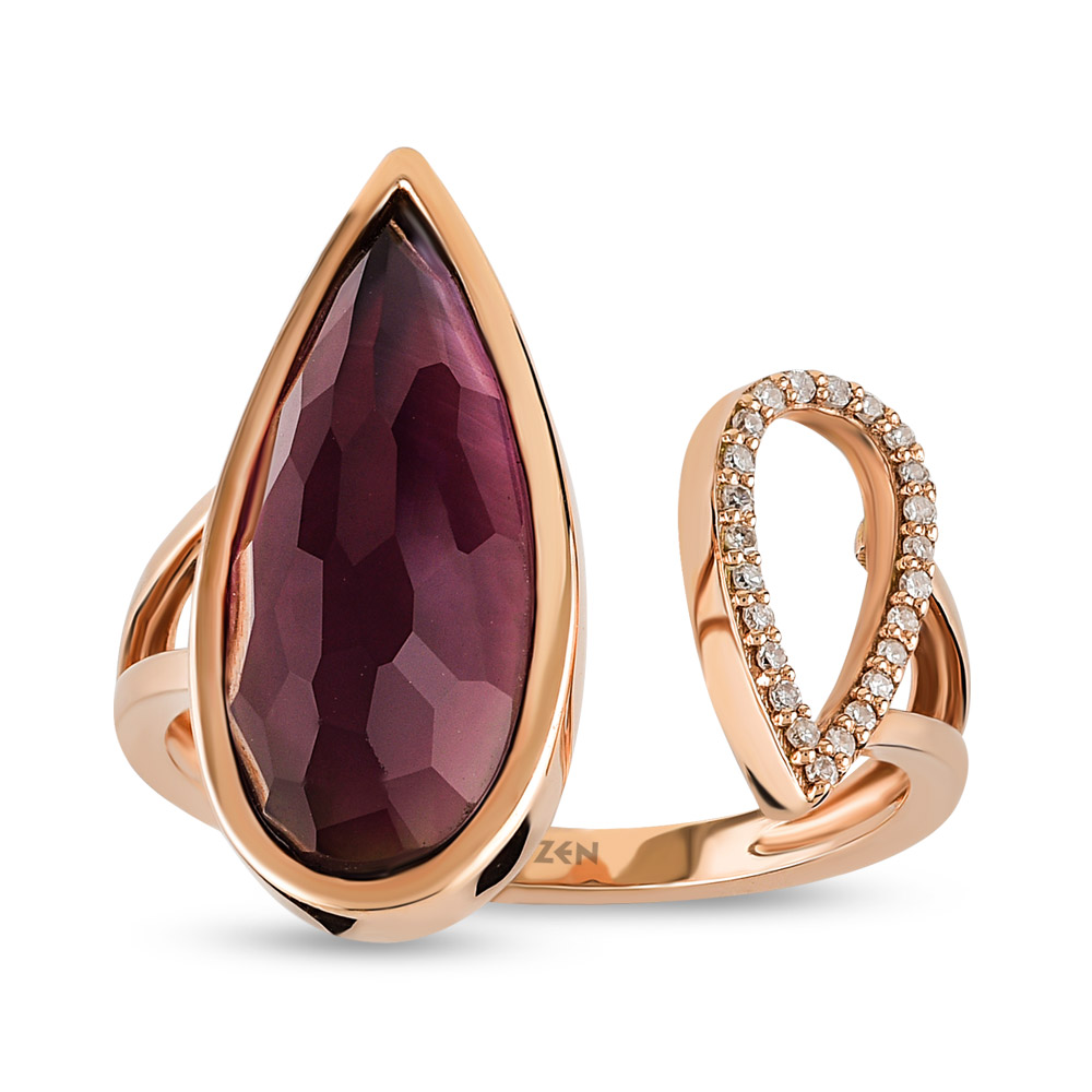 Amethyst Diamond Ring