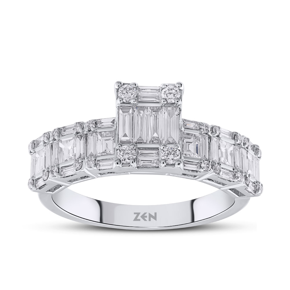 Пръстен с Диаманти Багети