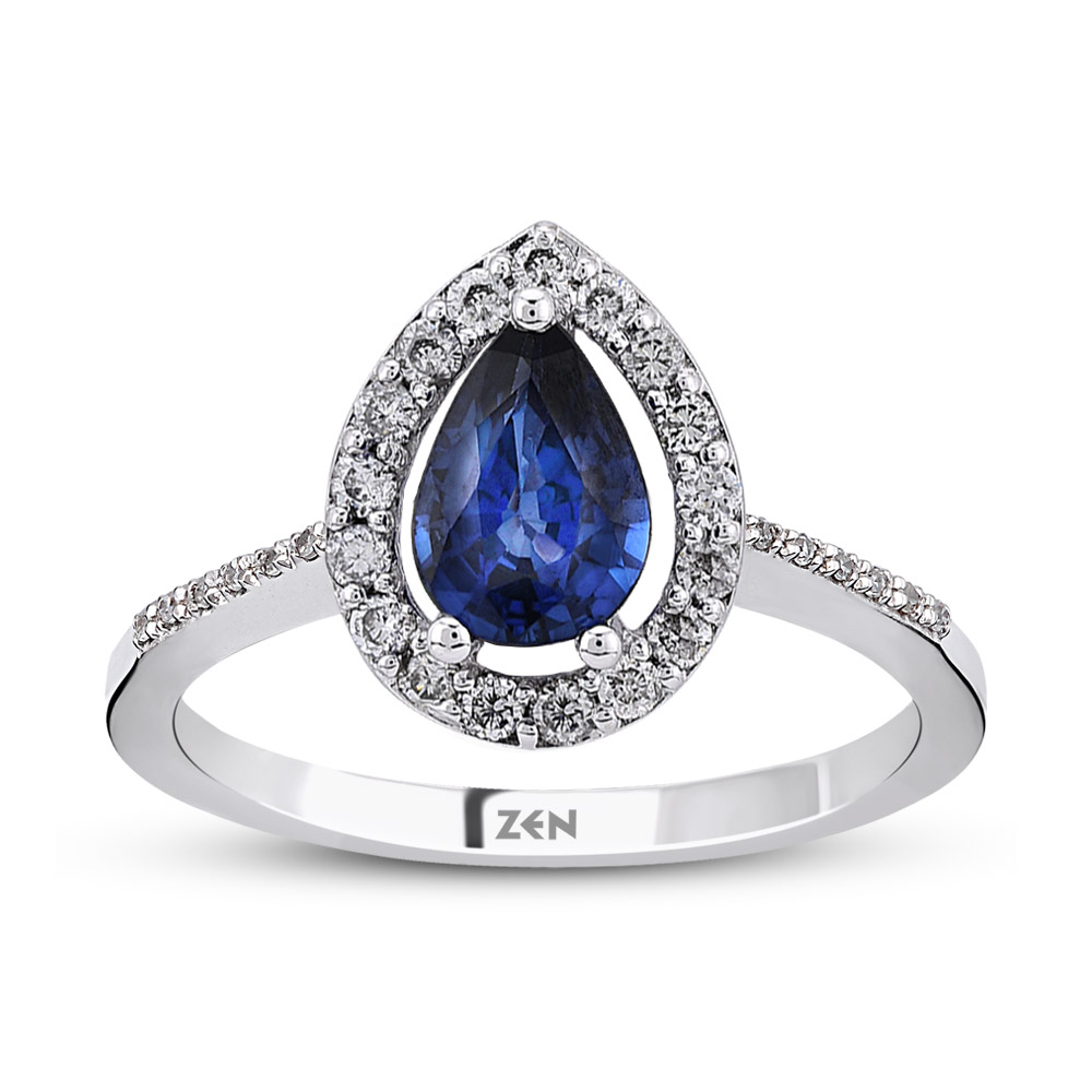 Диамантен Пръстен със Сапфир   