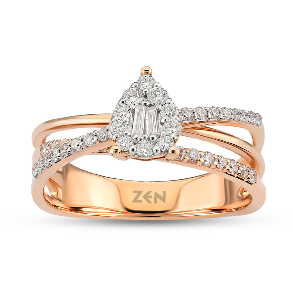 Пръстен с Диаманти Багети