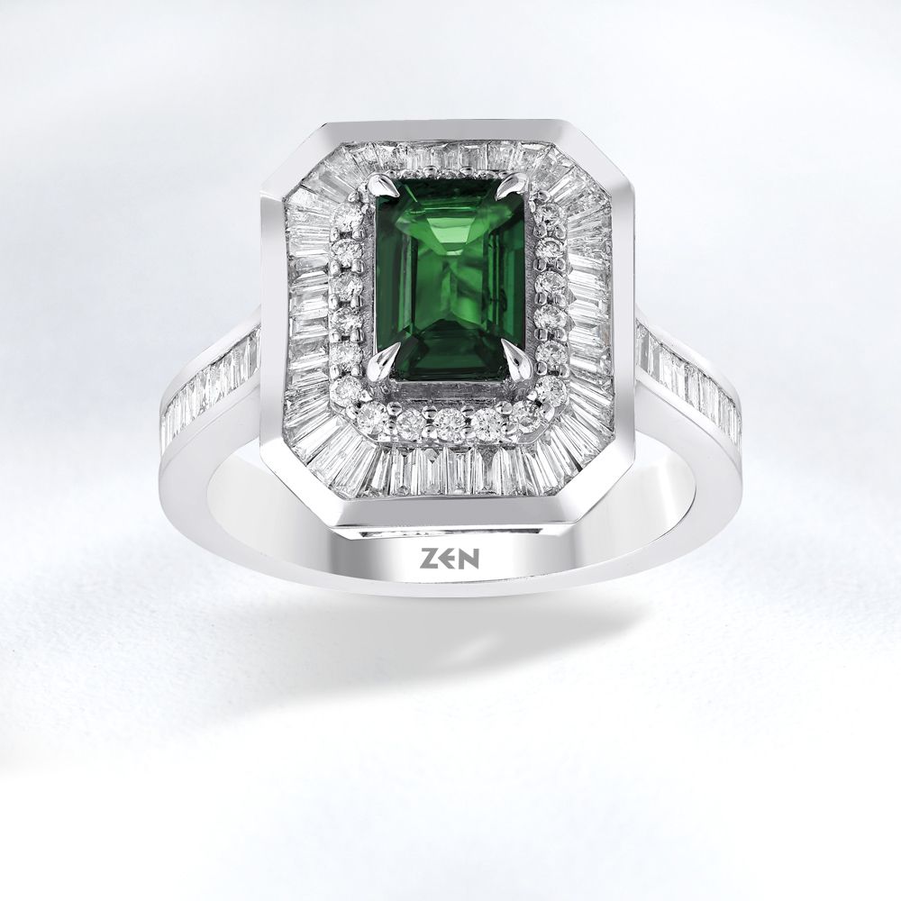 Диамантено Колие с Изумруд  - Смарагд