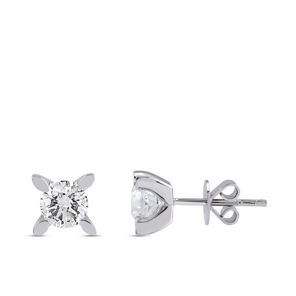 Solitaire Diamond Stud Earrings