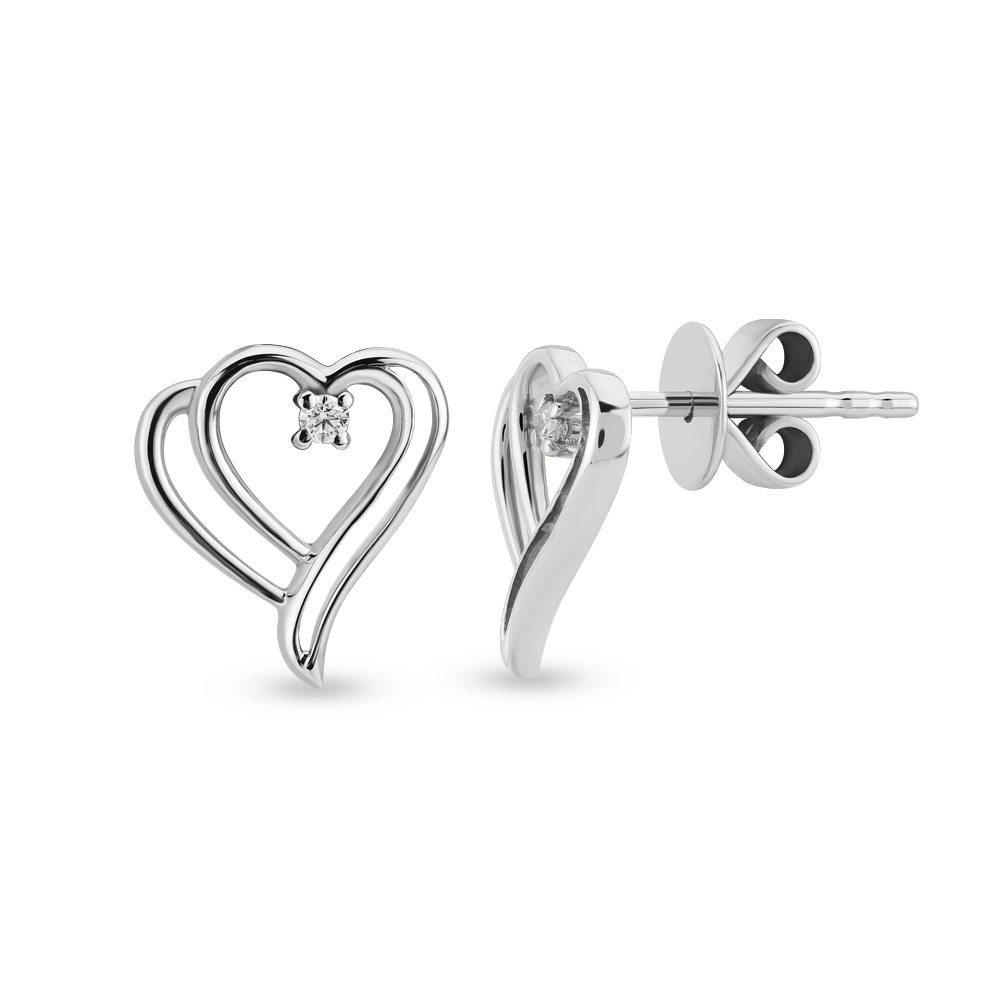 Heart Diamond Earstud