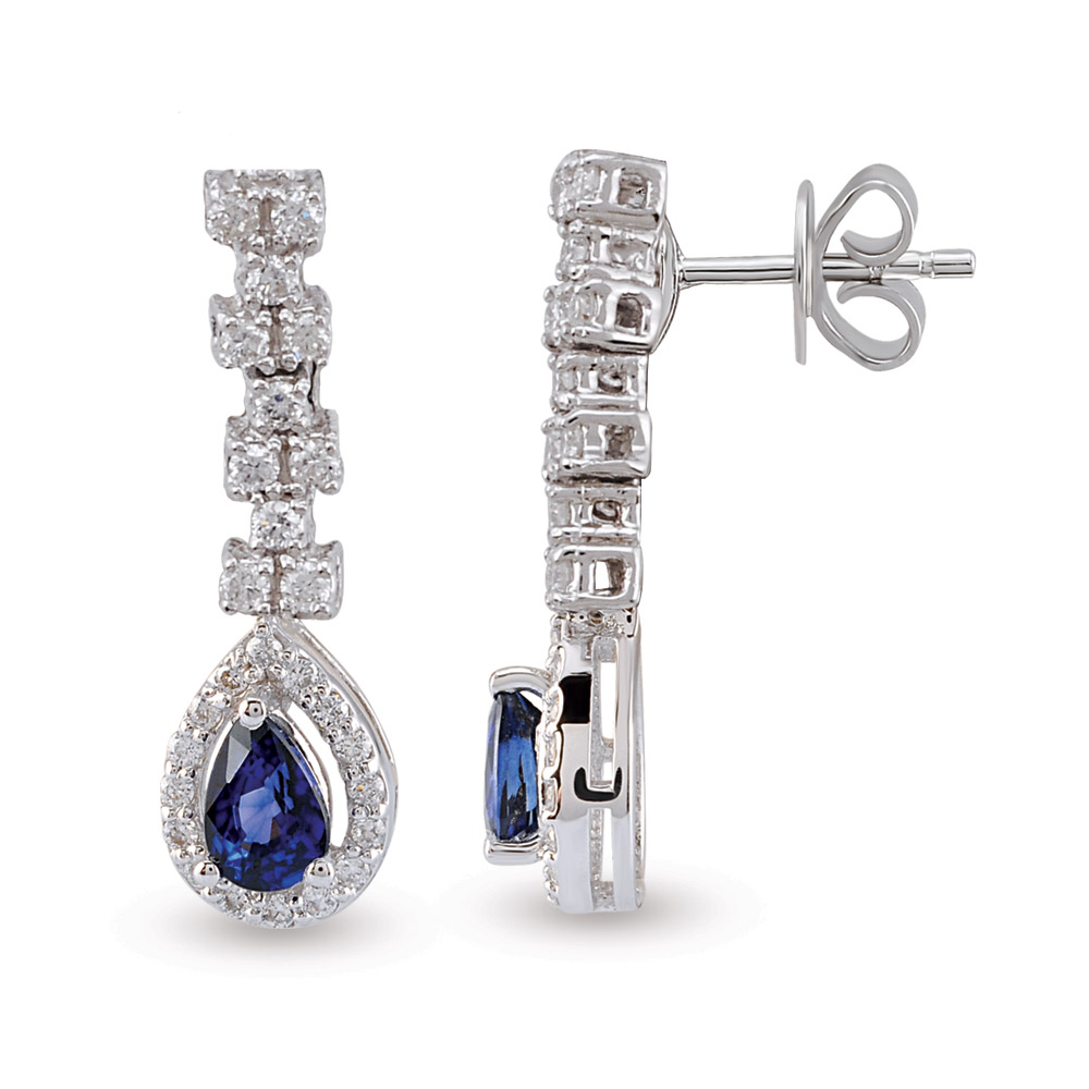 Sapphire Diamond Earstud