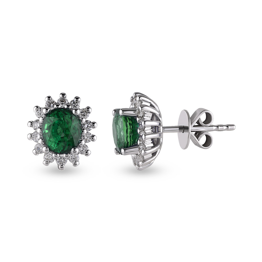 Emerald Diamond Earstud