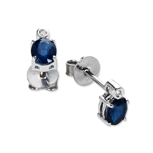 Sapphire Diamond Earstud