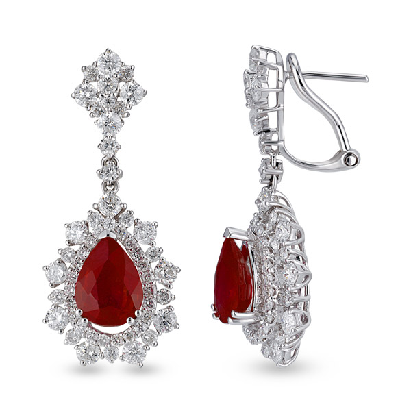 Ruby Diamond Earrings