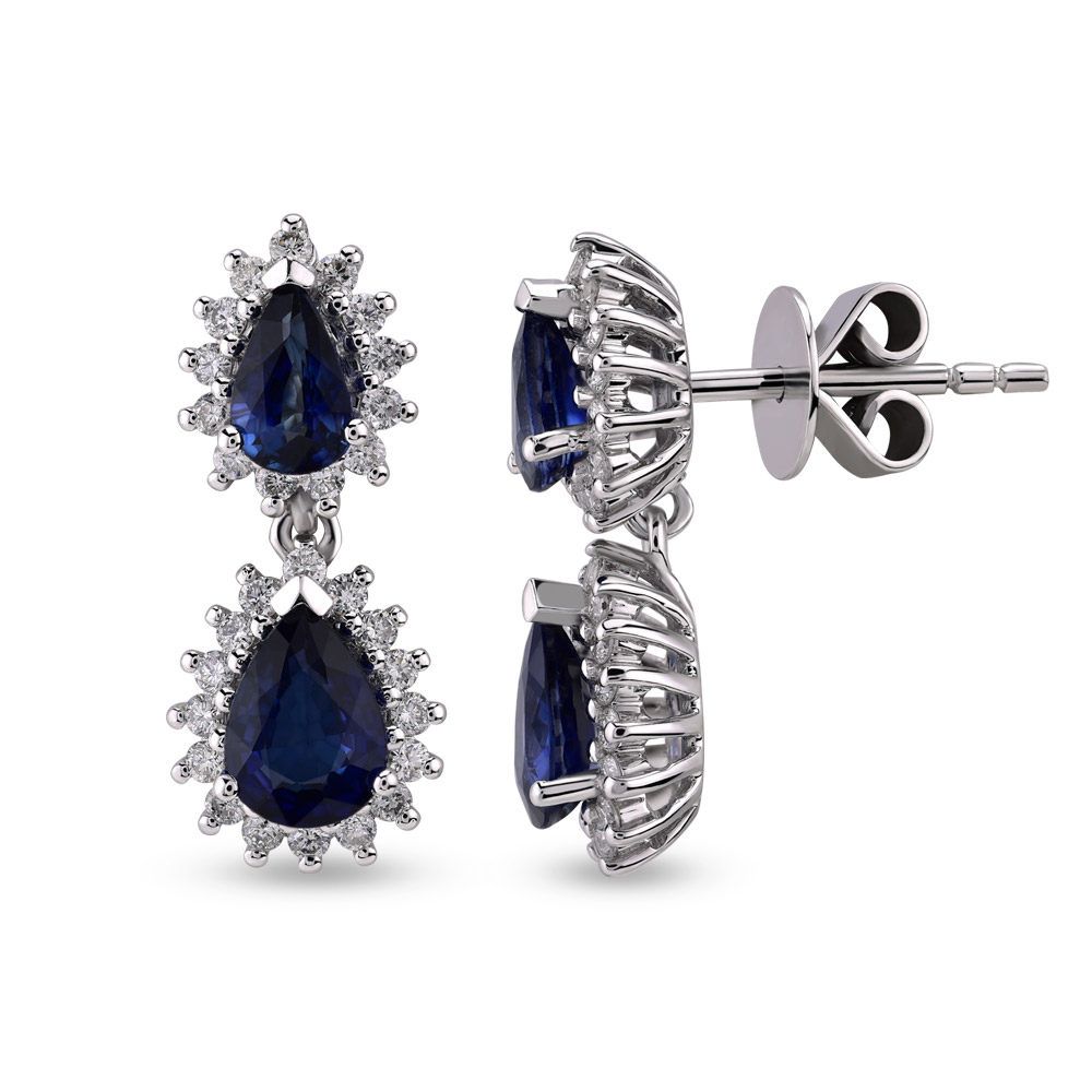 Sapphire Diamond Earstud