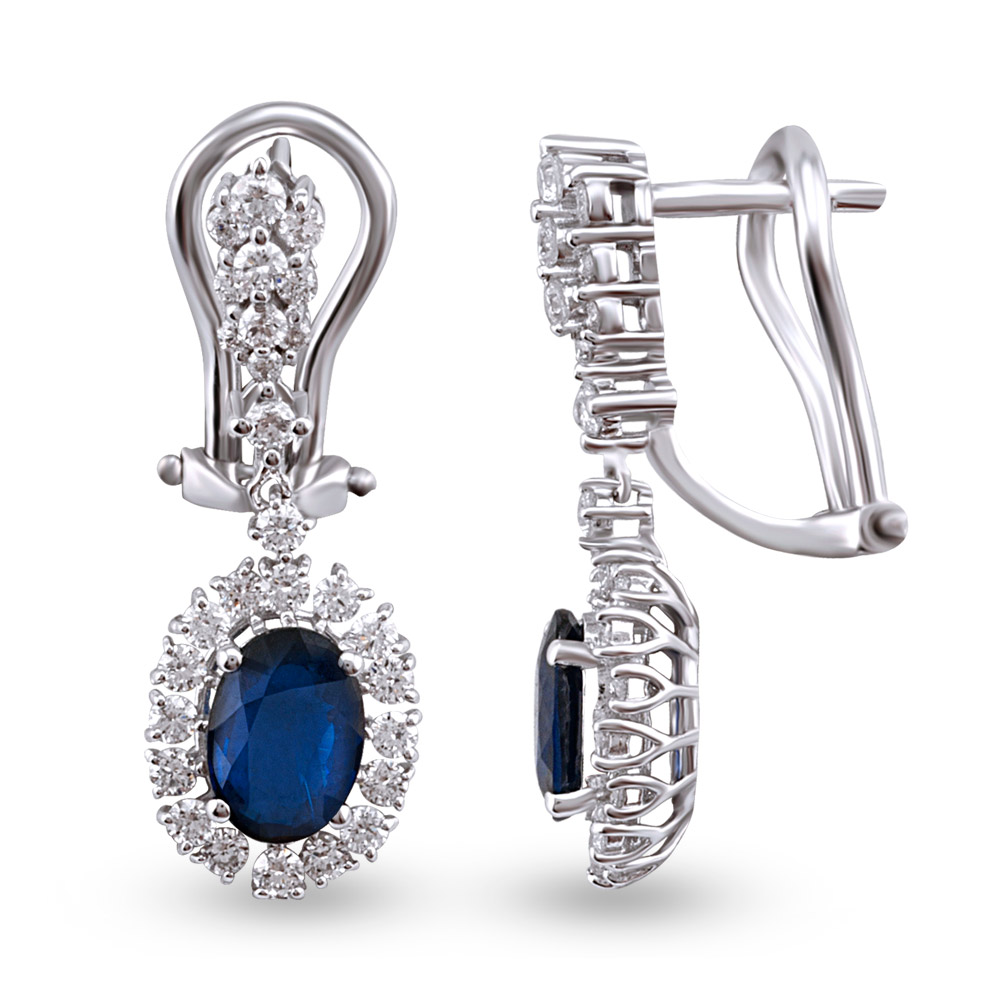 Sapphire Diamond Earstud