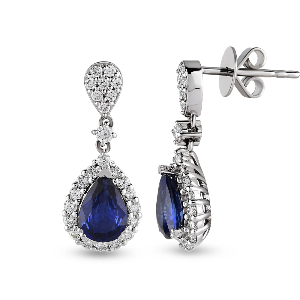 Sapphire Diamond Earstud