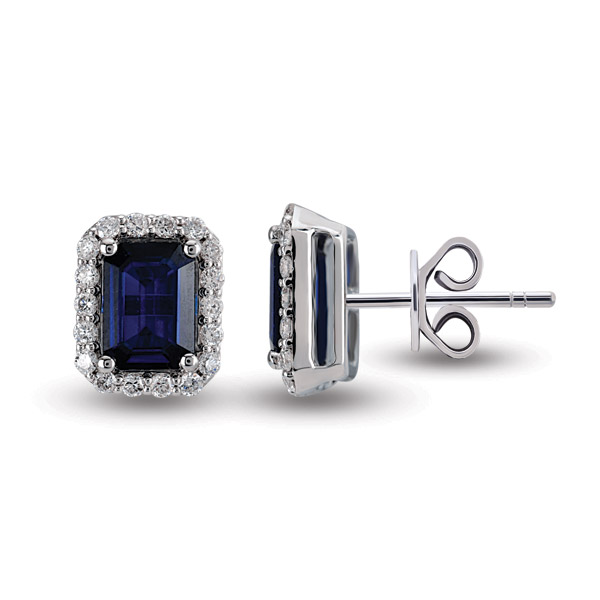 Sapphire Diamond Earstud