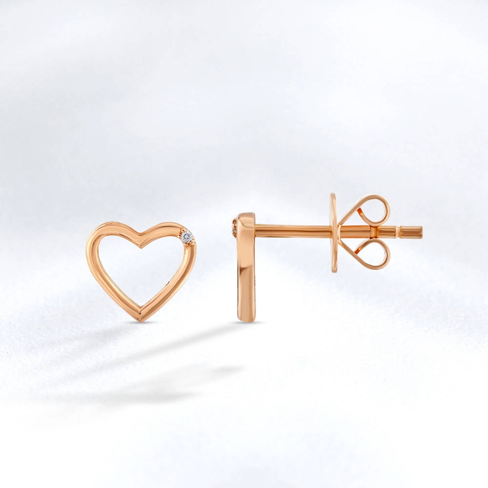 Обици - Диамантени Обеци - Сърце