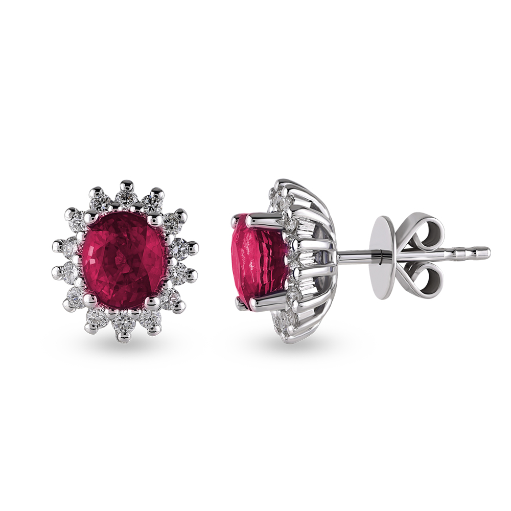 Ruby Diamond Earring
