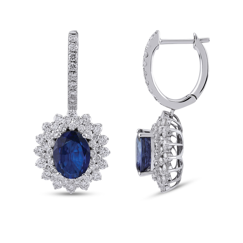 Sapphire Diamond Earstud