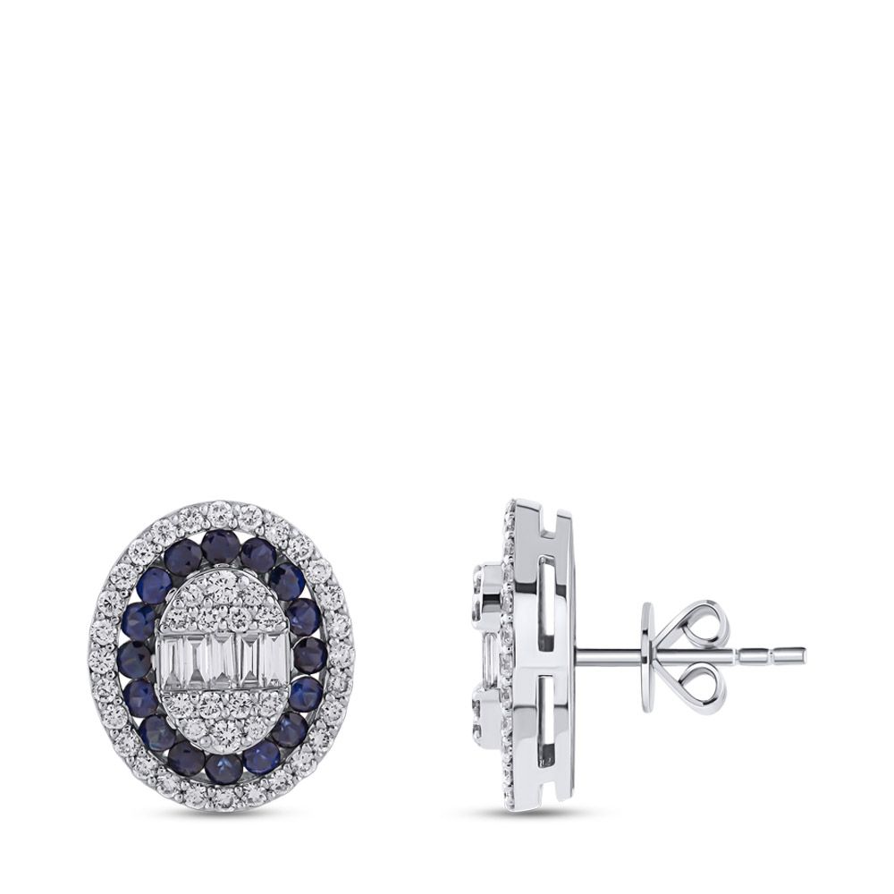 Sapphire Diamond Earstud