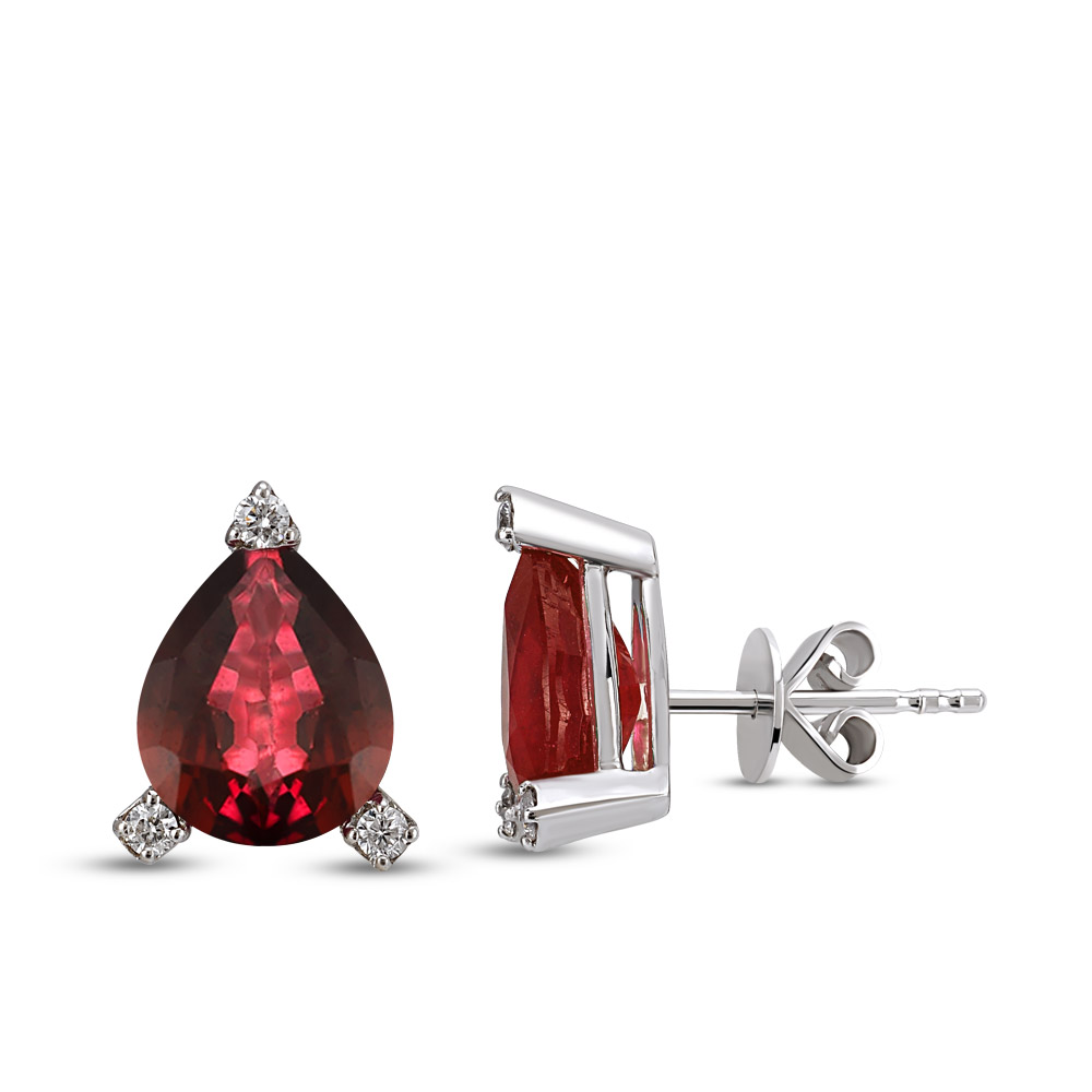 Ruby Diamond Earrings