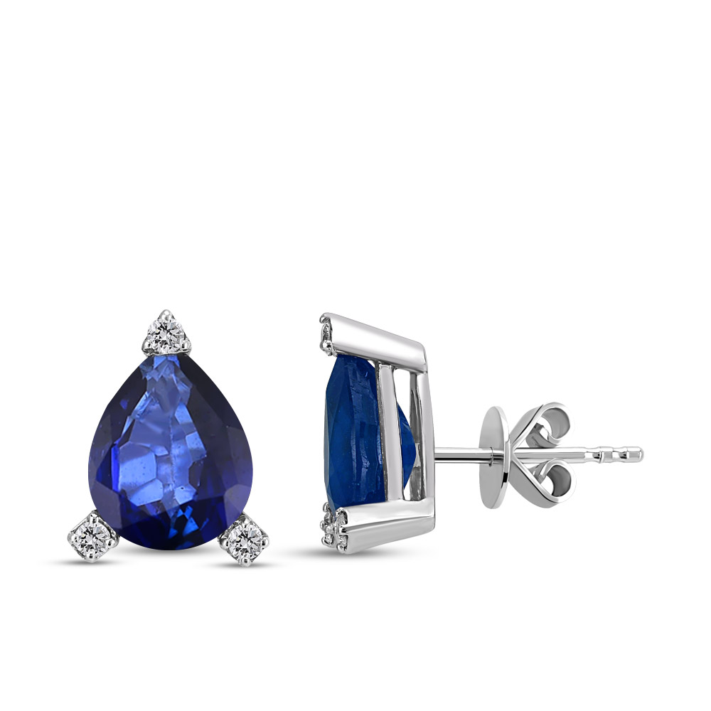 Sapphire Diamond Earstud