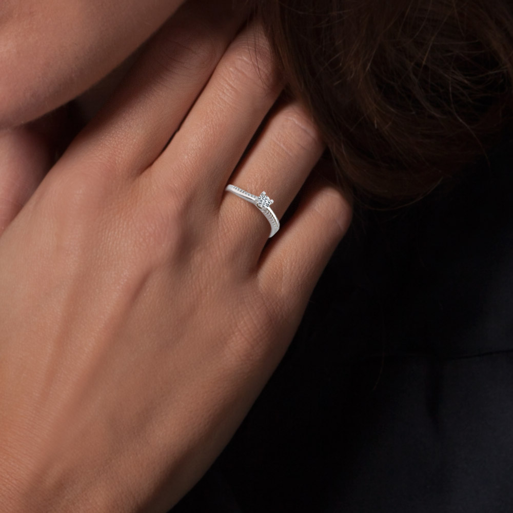 0.25 ct Годежен Пръстен с Диамант - Годежни