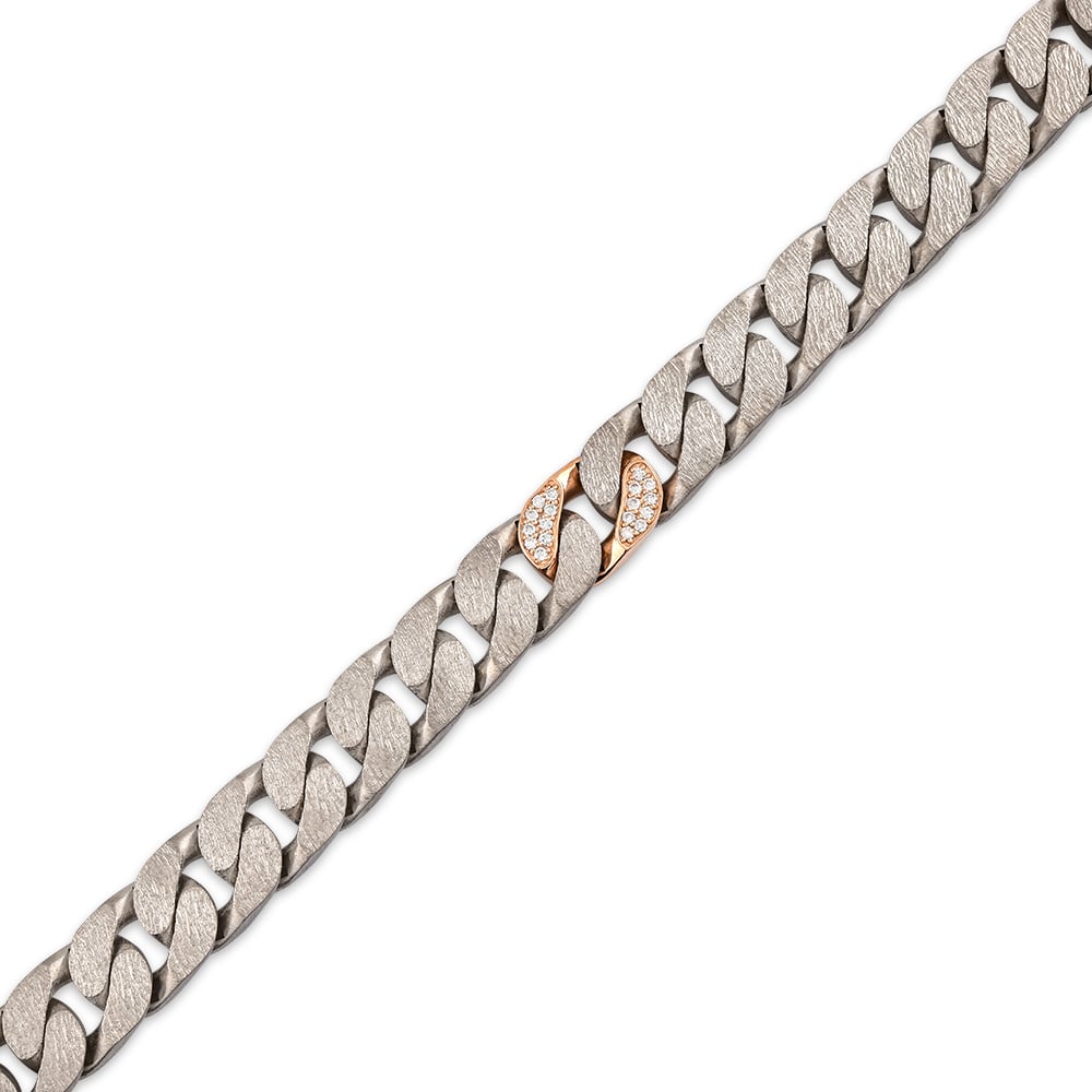 Men Silver Diamond Bracelet